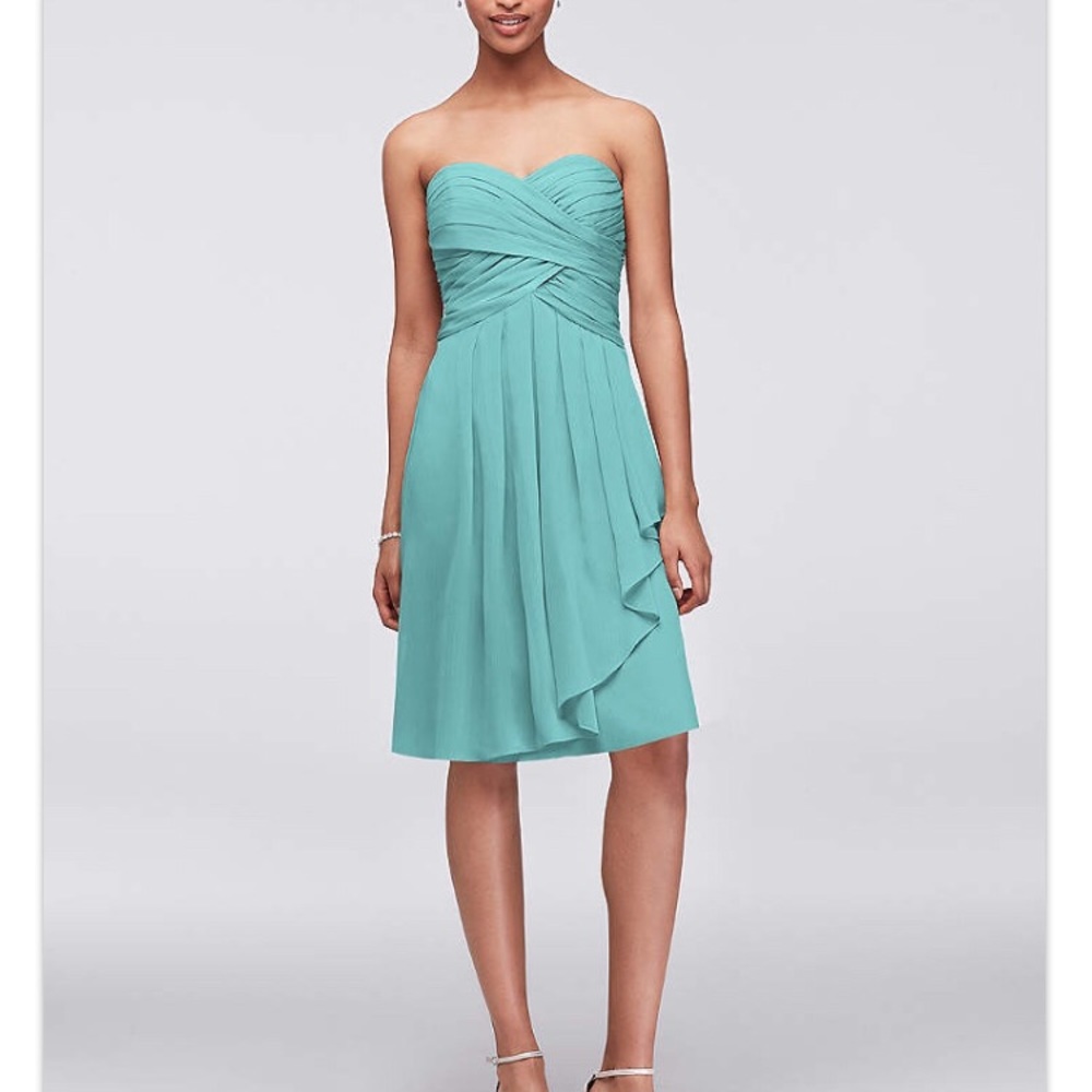 David’s Bridal Short Crinkle Chiffon Dress